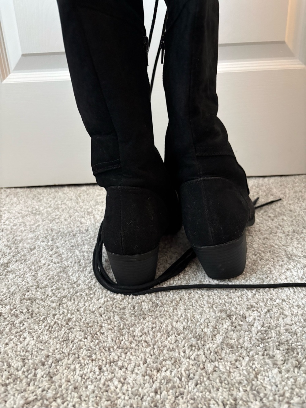 JustFab Black Over-the-Knee Lace-Up Boots - Picture 4 of 4